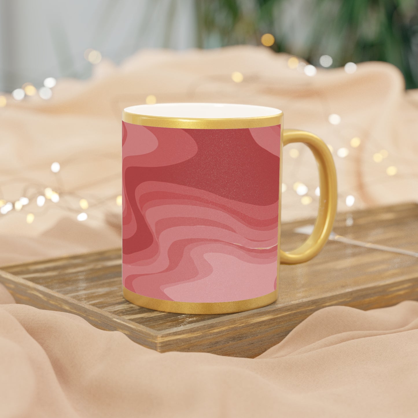 Power Red Wavey 11 oz Metallic Mug (Silver\Gold)