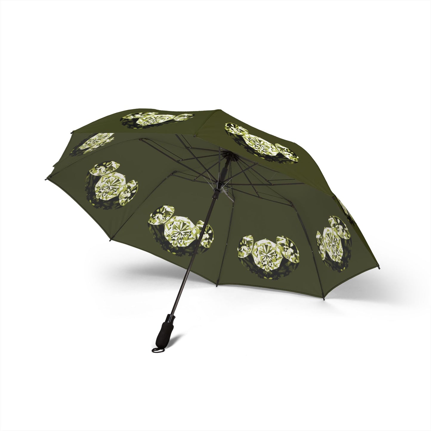 Stylish Lemongrass Tri-Diamonds Foldable Umbrella - Compact & Chic