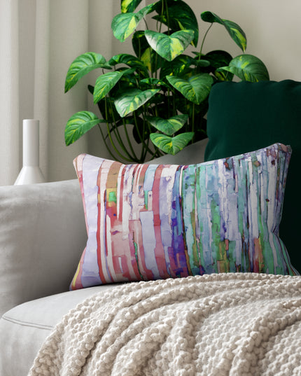 Striped Pastels Spun Polyester Lumbar Pillow, 20" x 14"