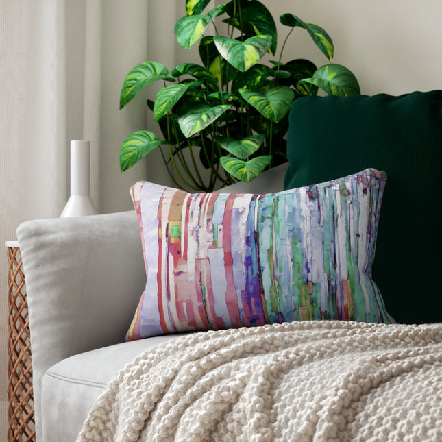 Striped Pastels Spun Polyester Lumbar Pillow, 20" x 14"