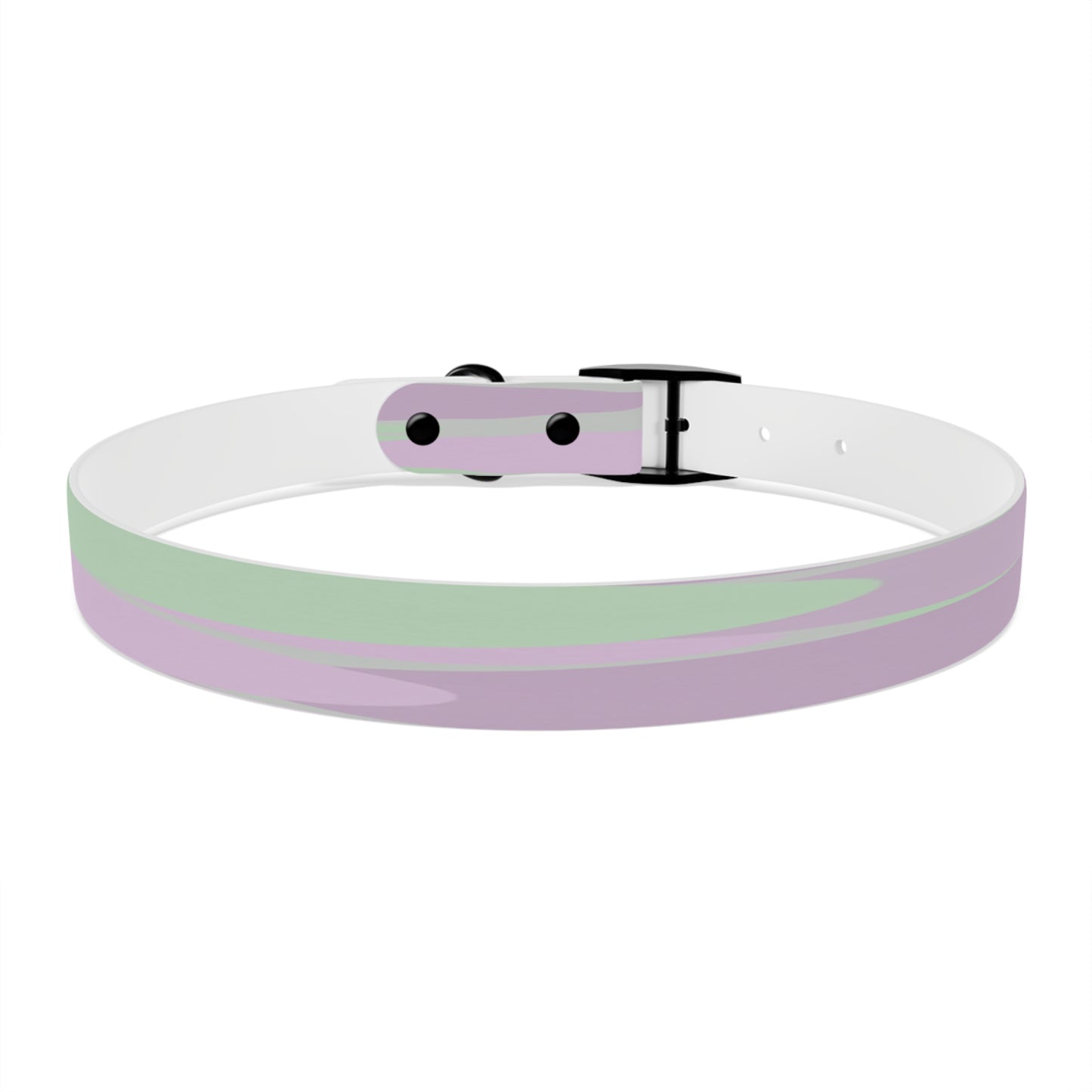 Pastel Lavender Purple and Soft Green Patches Extra Large Dog Collar