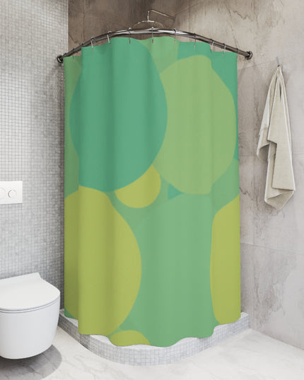 Pastel Green Patches Shower Curtains, 71" x 74"