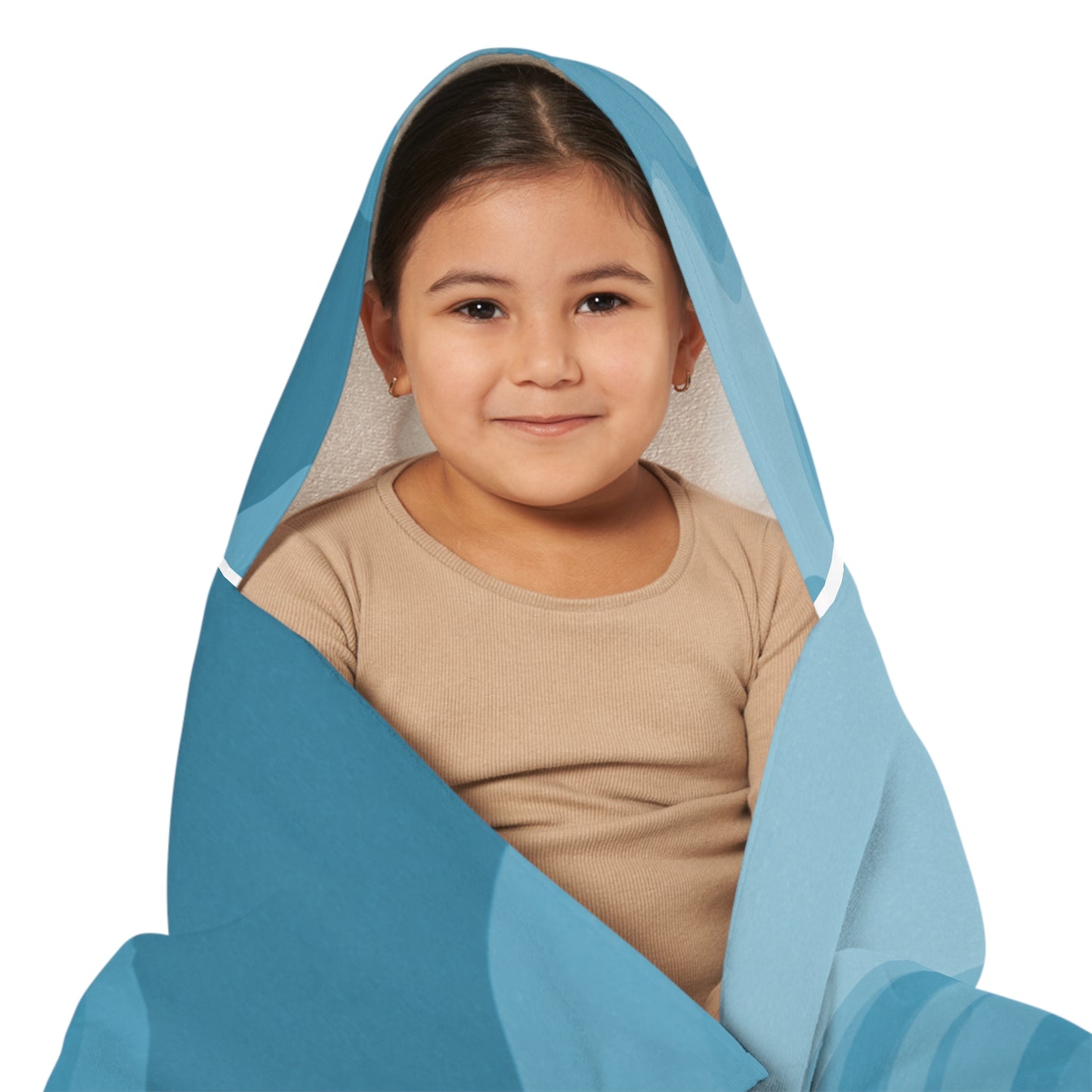 Sky Blue Wavey Youth Hooded Towel, 24" x 48"