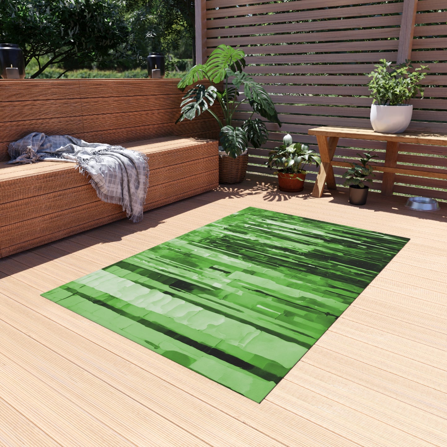 Striped Mint Pastel 48" x 72" Outdoor Rug