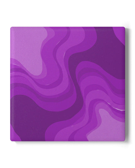 Wavey Purple Wavey 4" x 4" Square Ceramic Coaster