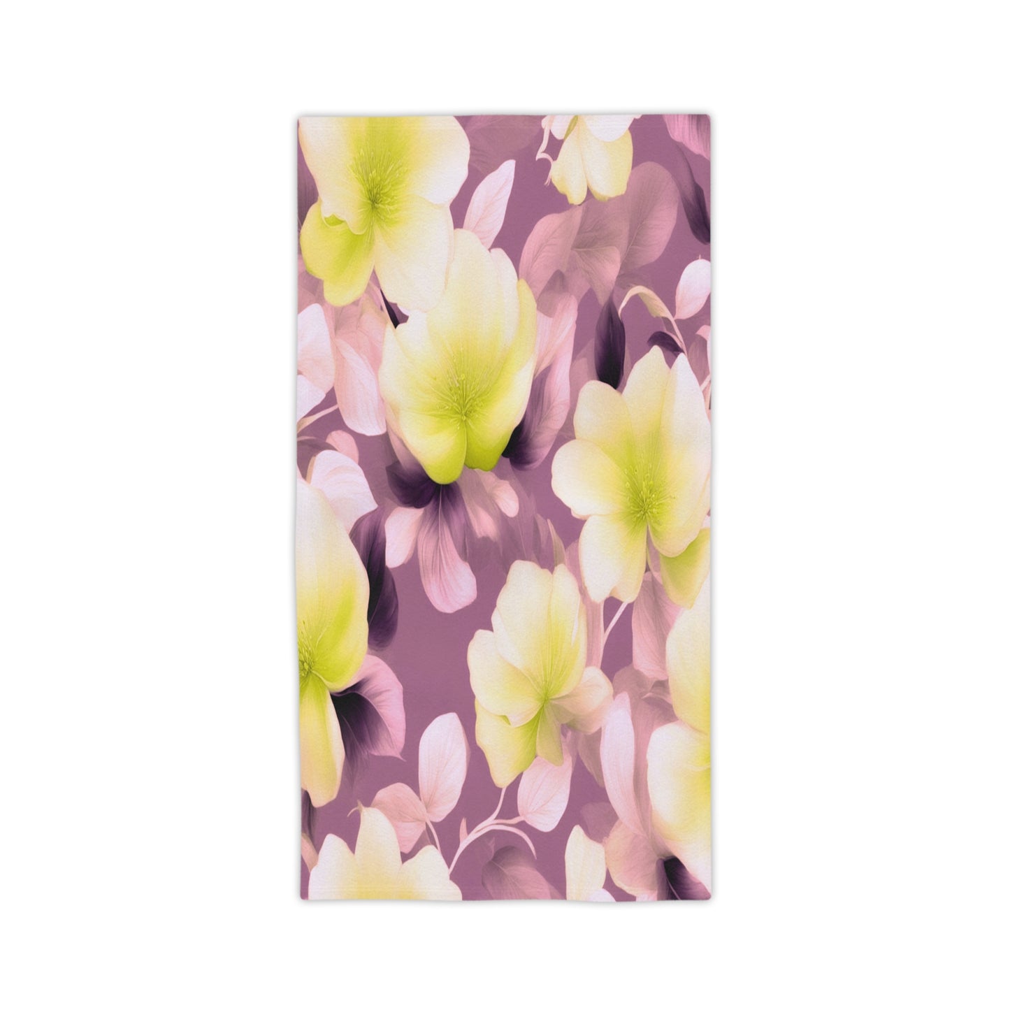 Lemon Blossom Floral Bunch Beach Towel, 24" x 44"