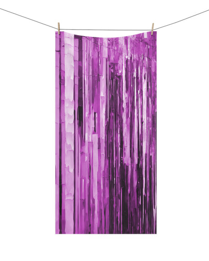 Striped Powder Lavender 30" x 60" Mink-Cotton Towel (50% polyester, 50% cotton)