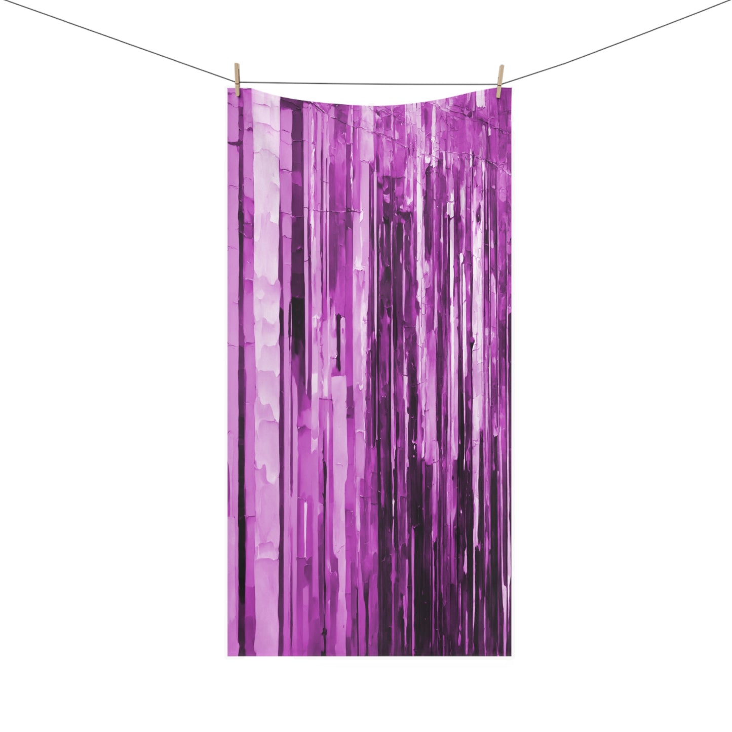Striped Powder Lavender 30" x 60" Mink-Cotton Towel (50% polyester, 50% cotton)