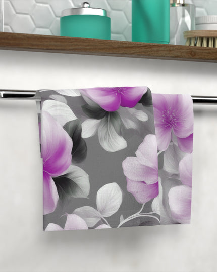 Purple Blossom Floral Bunch Face Towel, 13" x 13"