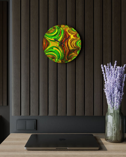 Uzi Spiral Beta Acrylic Wall Clock, Round or Square, 10.75" x 10.75"