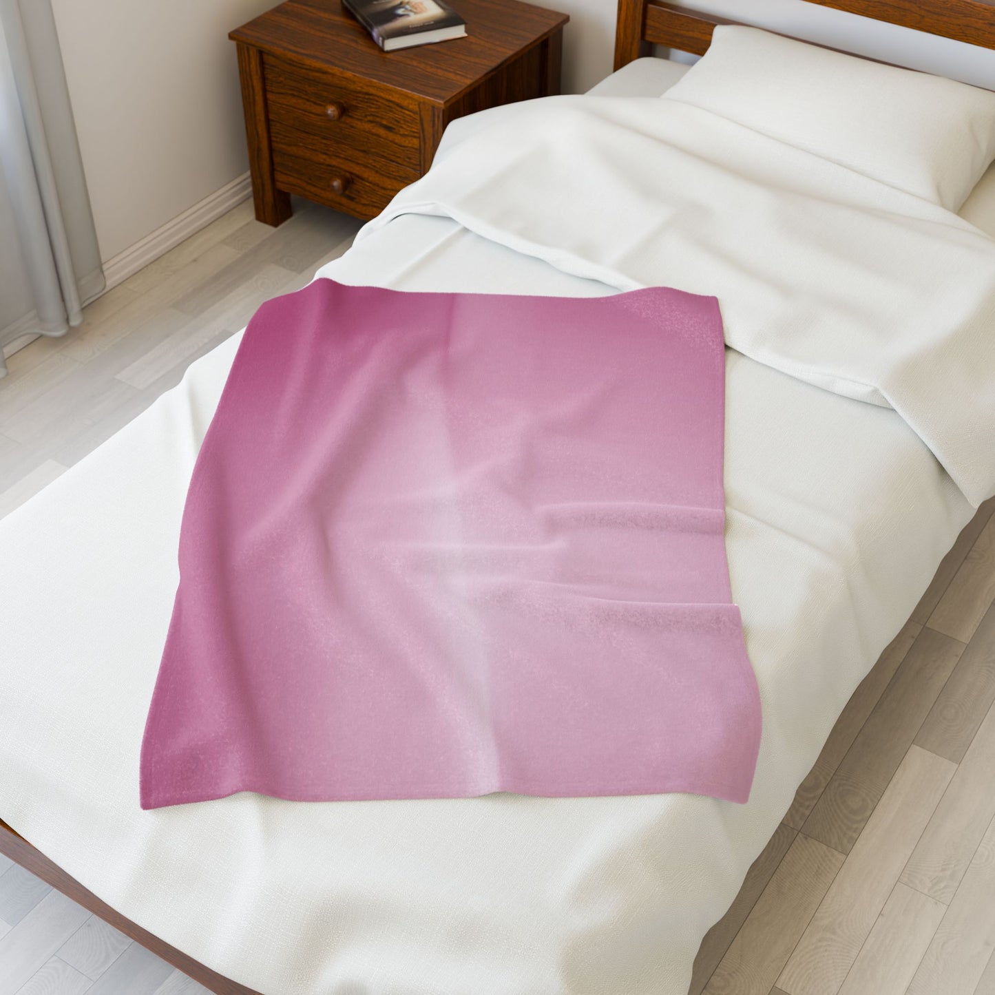 Pink Blush Fade Velveteen Plush Blanket, 30" x 40"