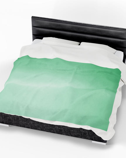 Mint Fade Velveteen Plush Blanket, 60" x 80"