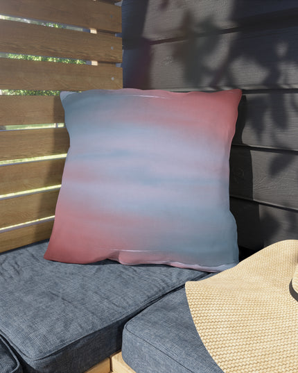 Gray Sea Pink Fog 18" x 18" Outdoor Pillow