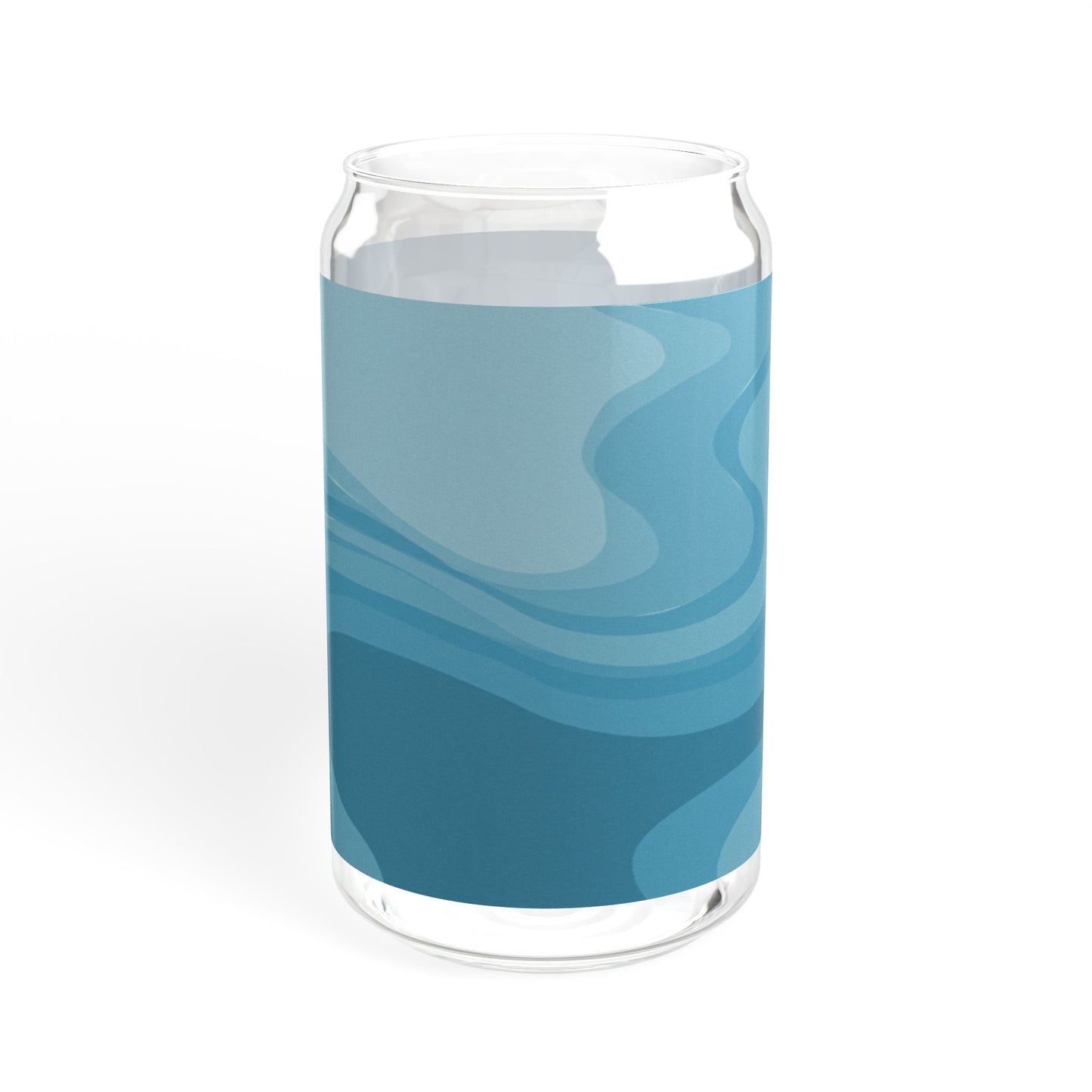 Sky Blue Wavey Sipper Glass, 16oz