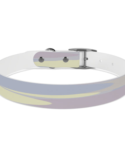 Pastel Soft Blue and Soft White Patches Large Dog Collar