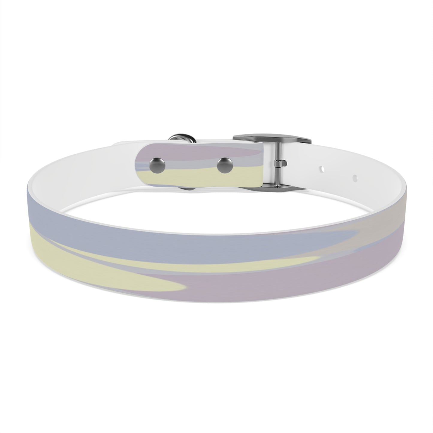 Pastel Soft Blue and Soft White Patches Large Dog Collar