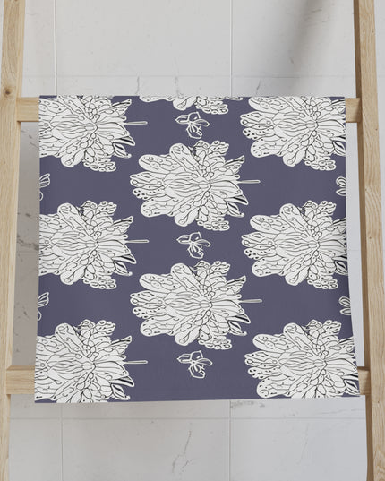 White Floral Butterflies Hand Towel, 16" x 28"