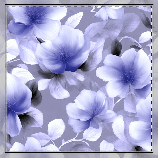 Indigo Blossom Floral Bunch Cotton Twill Napkin, 22" x 22"