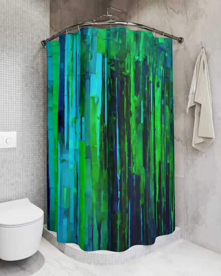 Striped Blue Green Shower Curtains, 71" x 74"