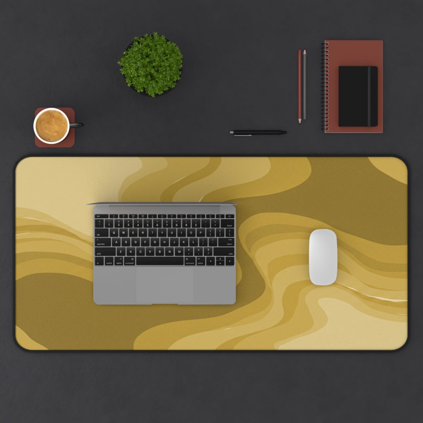 Brown Wavey 16" x 32" Desk Mat
