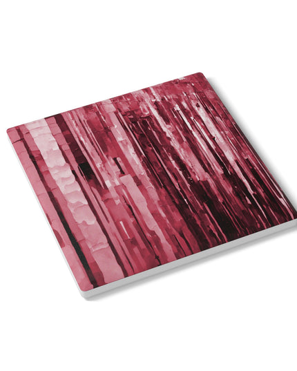 Striped Ruby 4" x 4" Square Ceramic Coaster