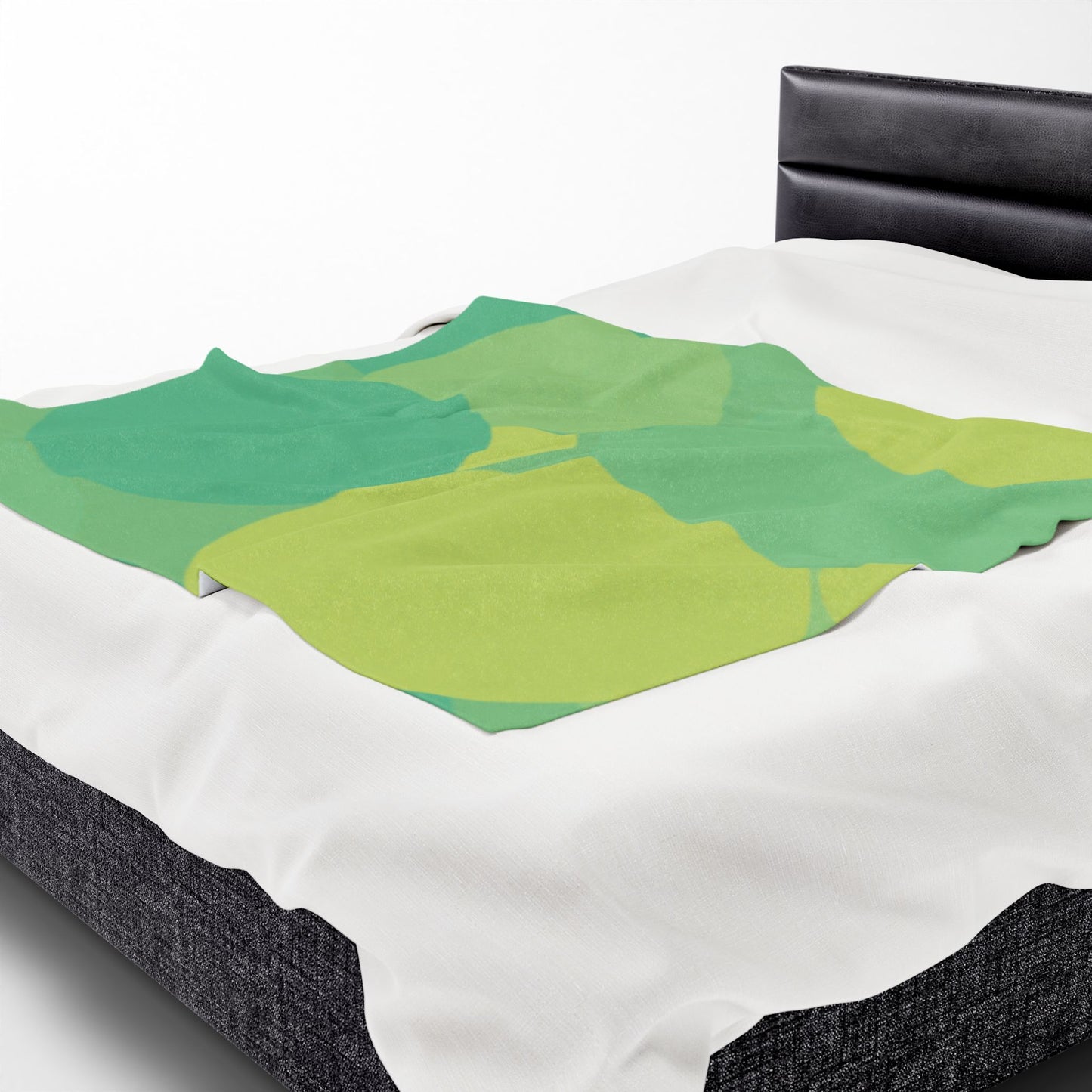 Pastel Green Patches Velveteen Plush Blanket, 50" x 60"