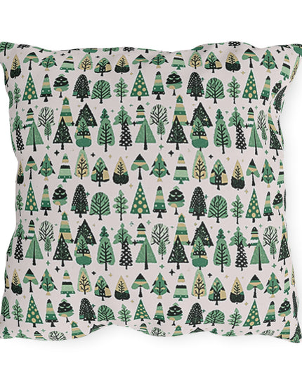 Mini Vintage Green Trees 20" x 20" Outdoor Pillow