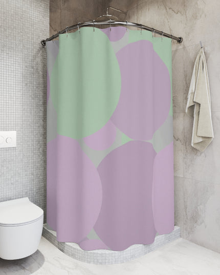 Pastel Lavender Purple and Soft Green Patches Shower Curtains, 71" x 74"