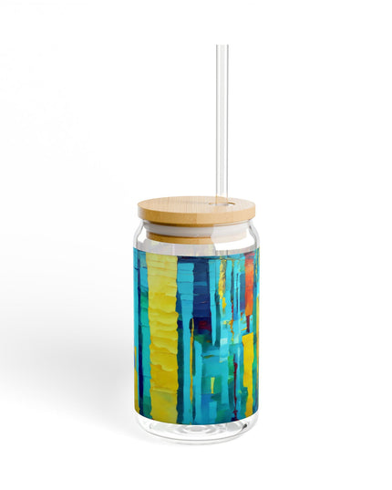 Striped Alpha Sipper Glass, 16oz