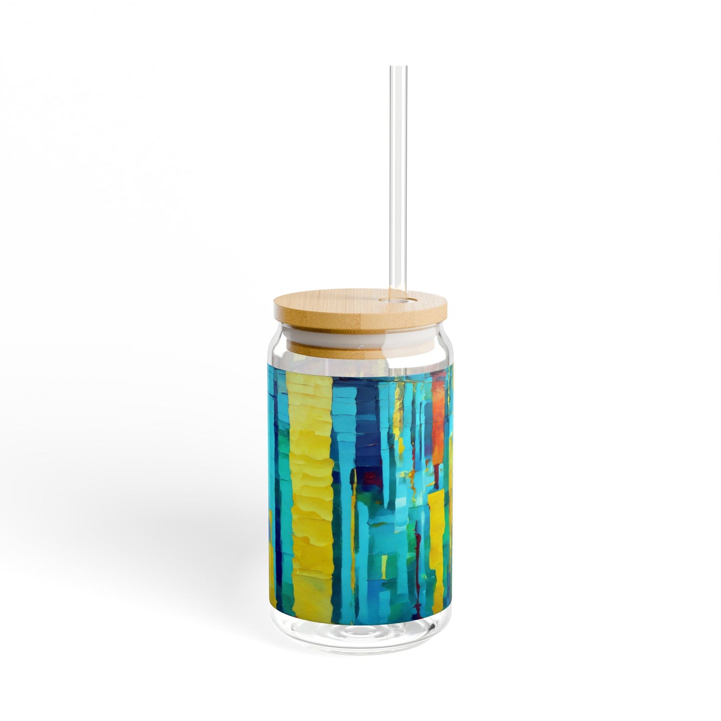 Striped Alpha Sipper Glass, 16oz