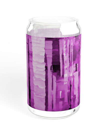 Striped Powder Lavender Sipper Glass, 16oz