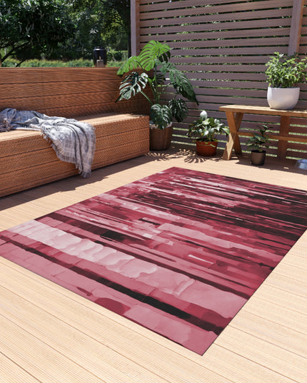 Striped Ruby Outdoor Rug, 60" x 84"