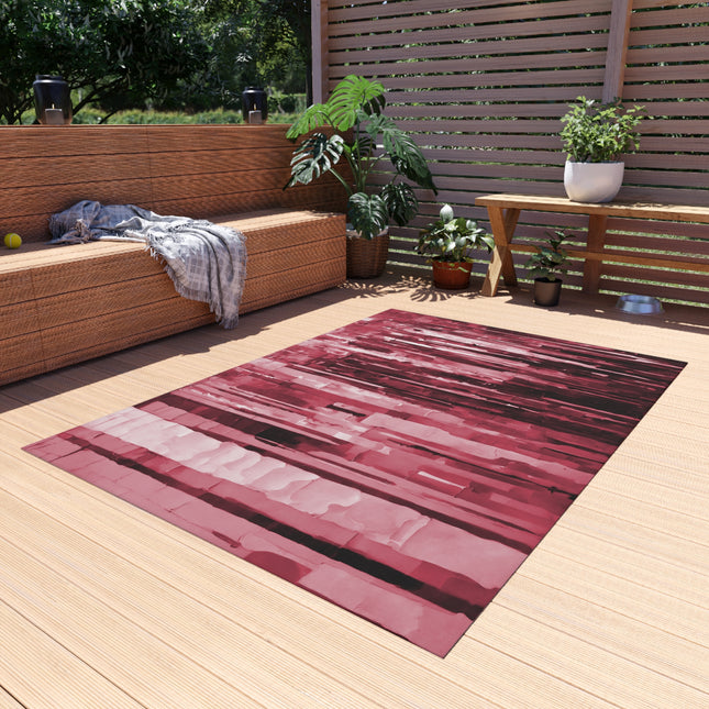 Striped Ruby Outdoor Rug, 60" x 84"