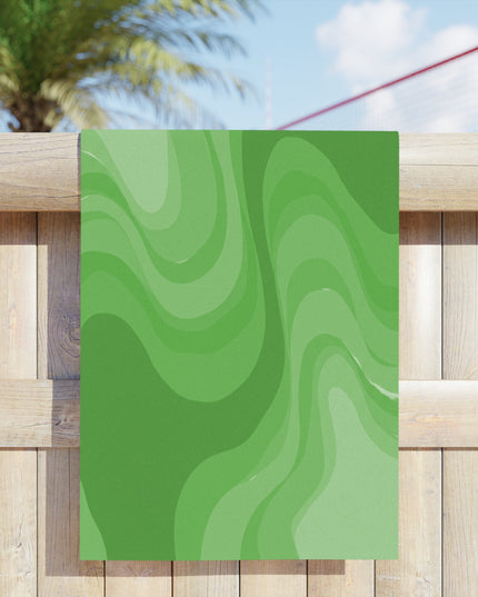 Greenie Meanie Wavey Beach Towel, 24" x 44"
