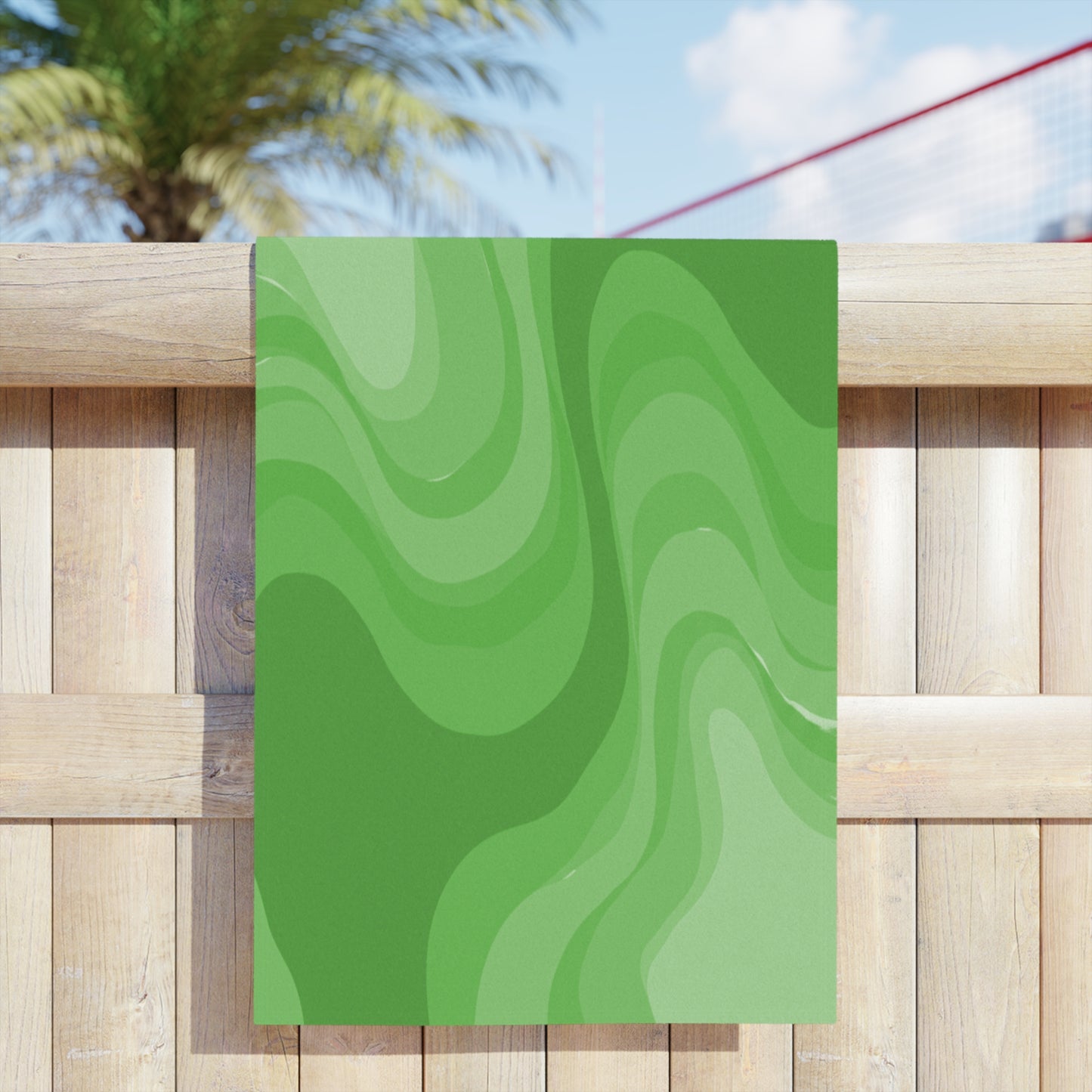 Greenie Meanie Wavey Beach Towel, 24" x 44"