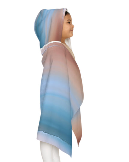 Blue Sea Peach Fog Youth Hooded Towel, 24" x 48"