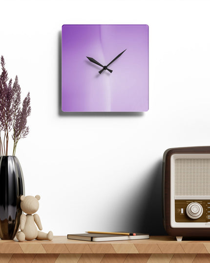Soft Lavender Fade Acrylic Wall Clock, Round or Square, 10.75" x 10.75"