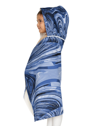 Uzi Spiral Deep Blue Youth Hooded Towel, 24" x 48"