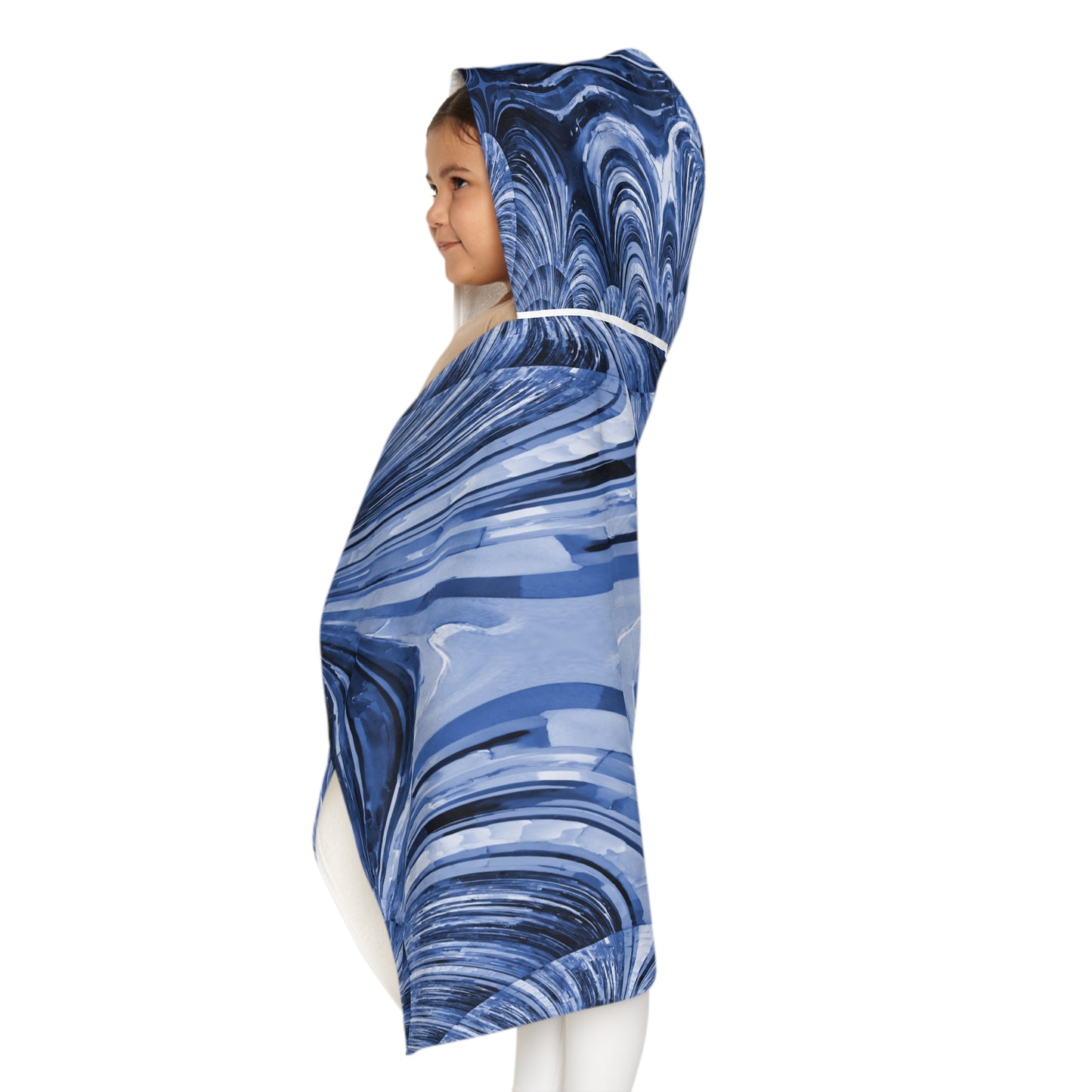 Uzi Spiral Deep Blue Youth Hooded Towel, 24" x 48"