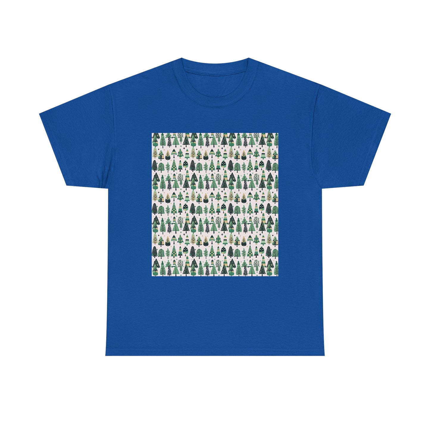 Mini Vintage Green Trees Unisex Heavy Cotton Tee, Medium