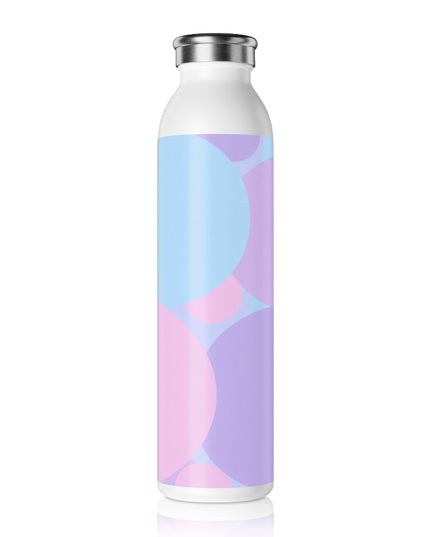 Pastel Purple and Mauve Patches Slim Water Bottle, 20 oz White