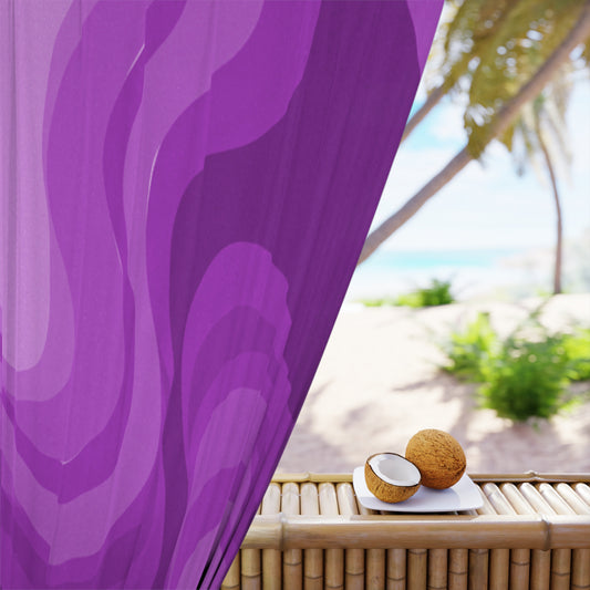 Wavey Purple Wavey Window Curtain, 50" x  84", blackout