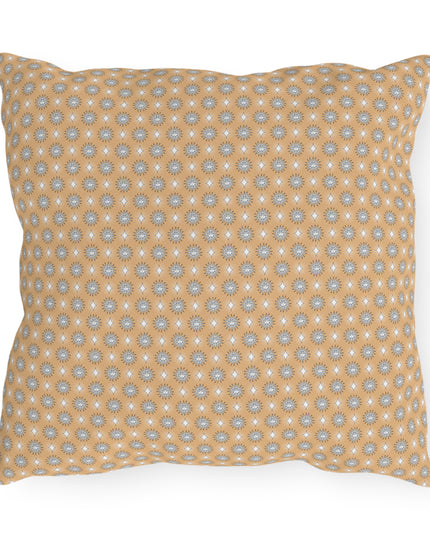 Tan Sunset Star-crossed Bodies 16" x 16" Outdoor Pillows