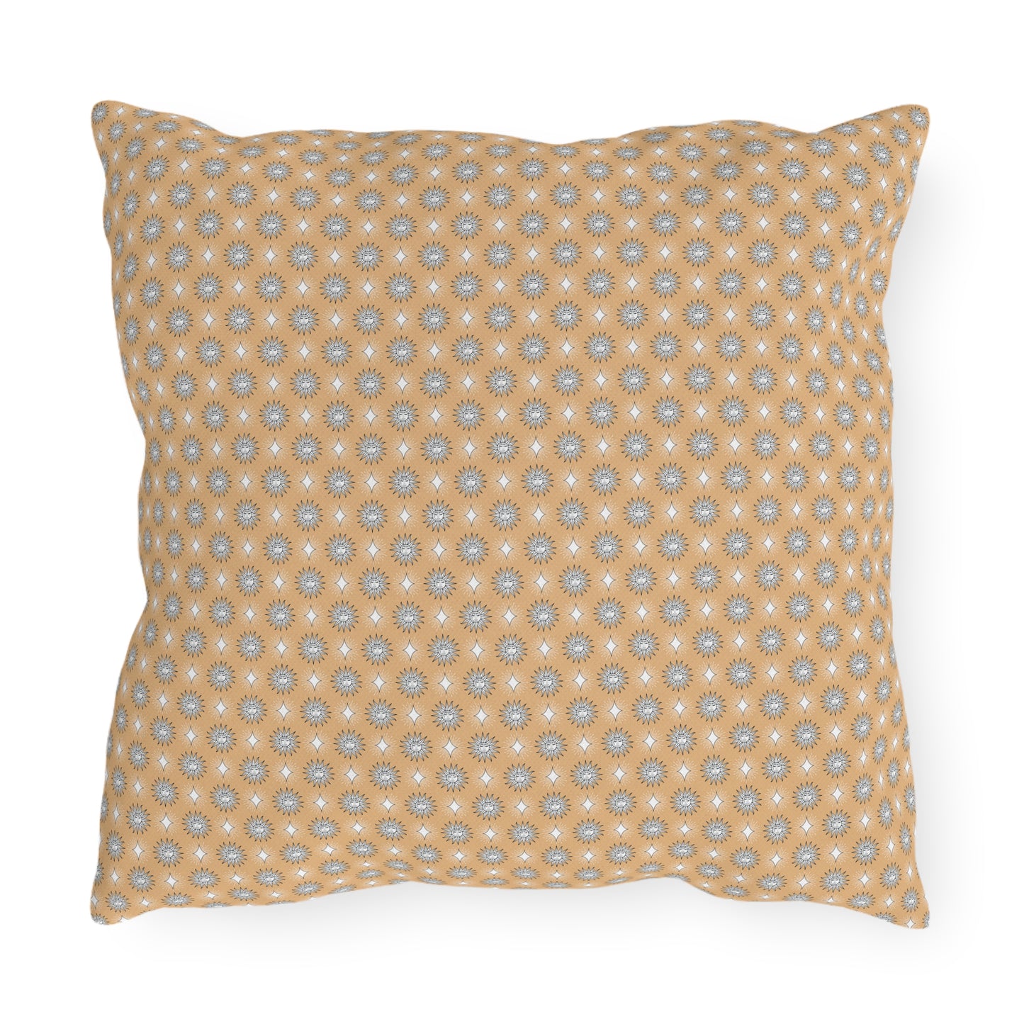 Tan Sunset Star-crossed Bodies 16" x 16" Outdoor Pillows