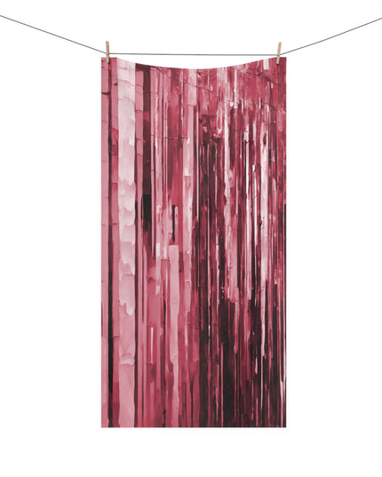 Striped Ruby 30" x 60" Mink-Cotton Towel (50% polyester, 50% cotton)
