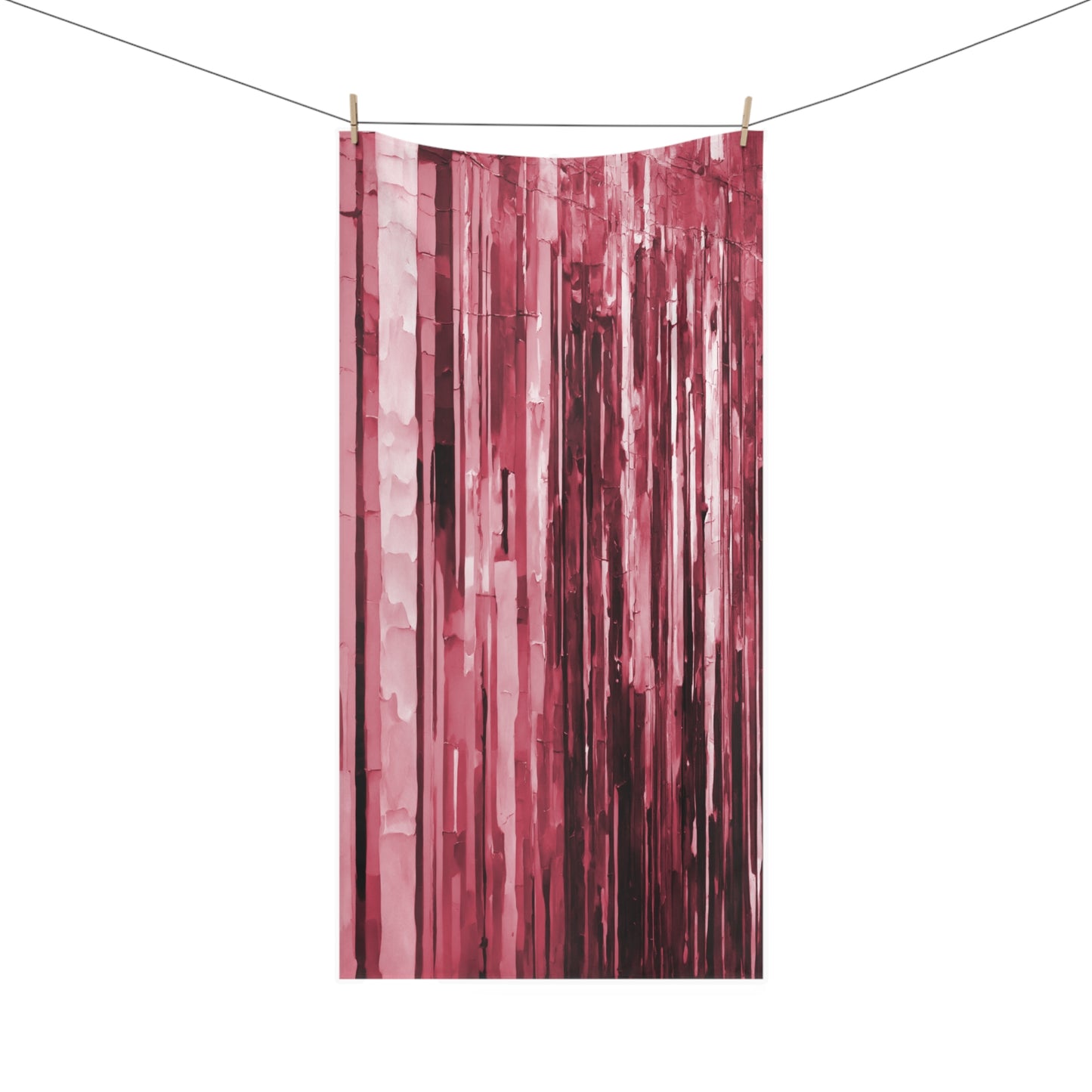 Striped Ruby 30" x 60" Mink-Cotton Towel (50% polyester, 50% cotton)