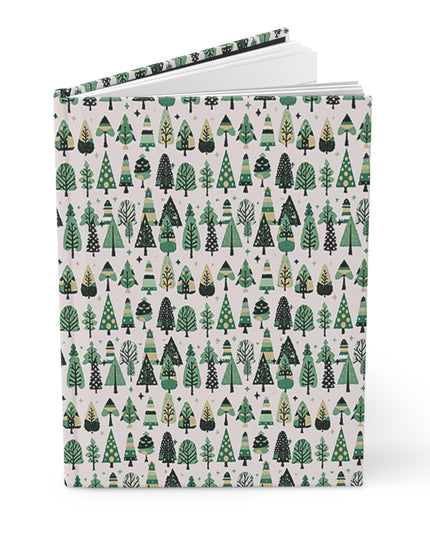Mini Vintage Green Trees 5.75" x 8" Hardcover Journal Matte with 150 lined pages