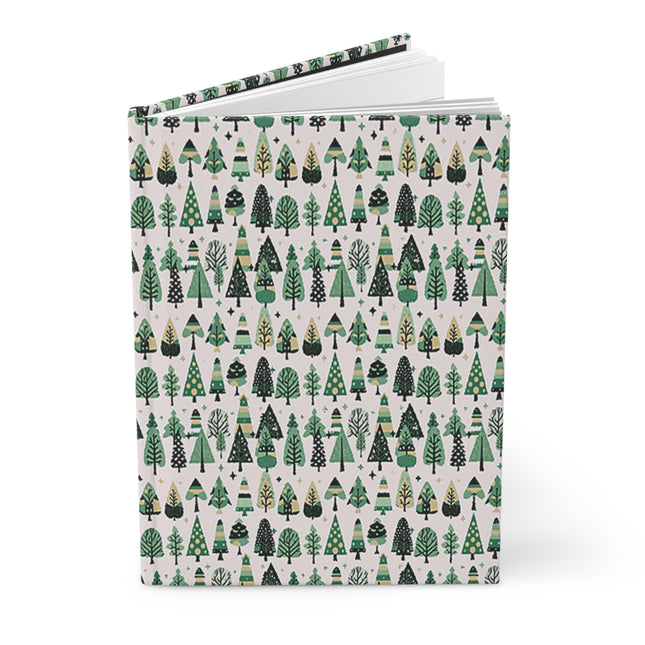 Mini Vintage Green Trees 5.75" x 8" Hardcover Journal Matte with 150 lined pages