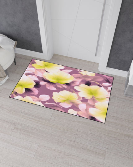 Lemon Blossom Floral Bunch Heavy Duty Floor Mat, 36" x 60"