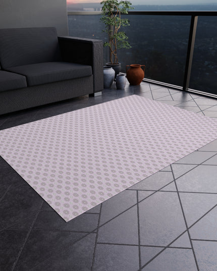 Pink Mornings Star-crossed Bodies Outdoor Rug, 60" x 84"
